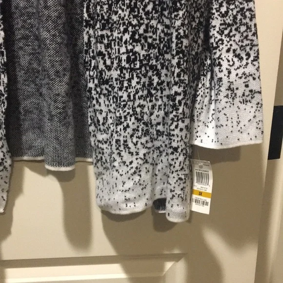 NWT Charter Club size 3X women’s Black White Ombre Cardigan sweater long sleeves - Picture 5 of 9